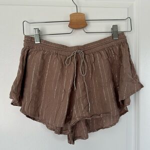 Out from Under flowy metallic striped shorts